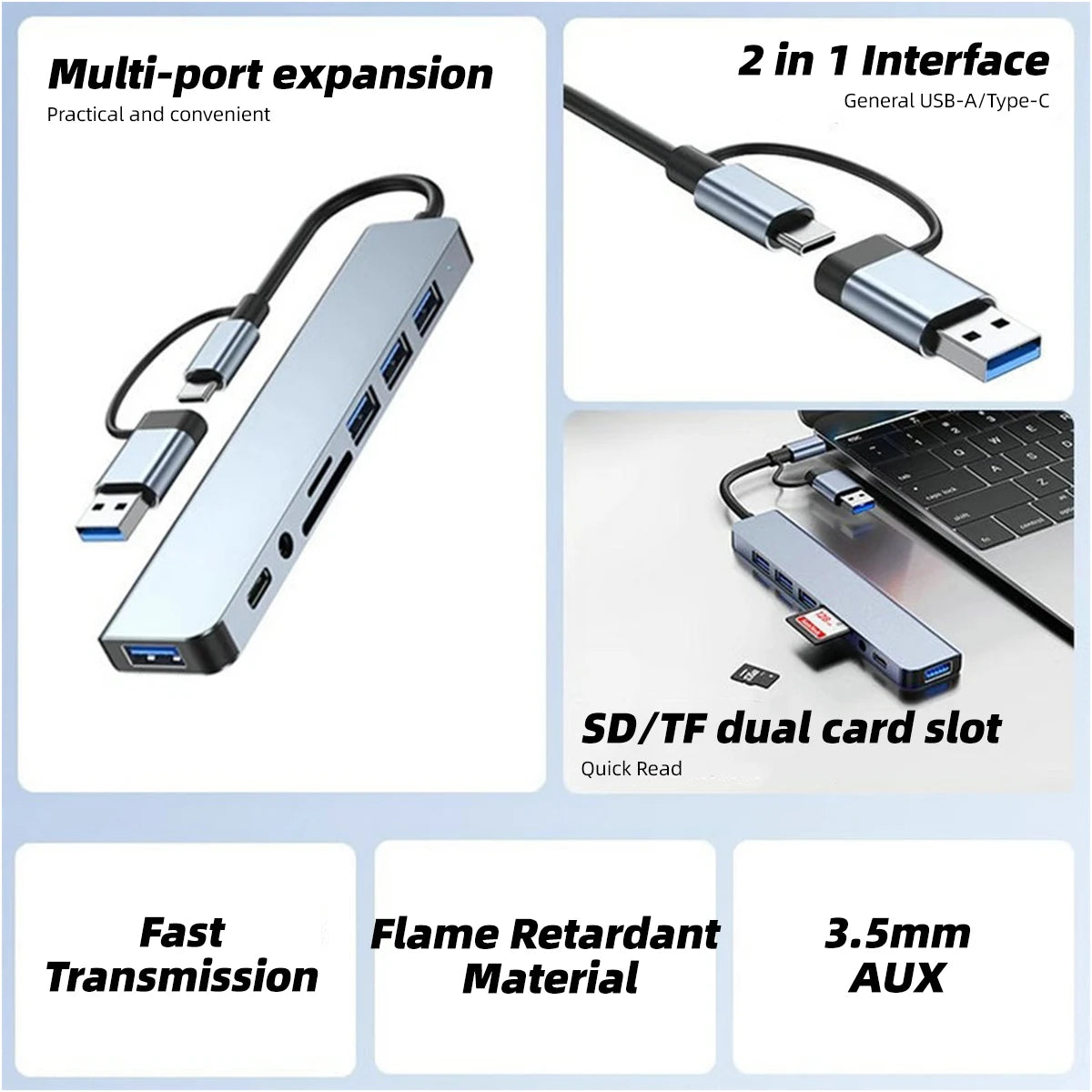 The Multi-Tasker: 8-in-2 Universal Docking Hub