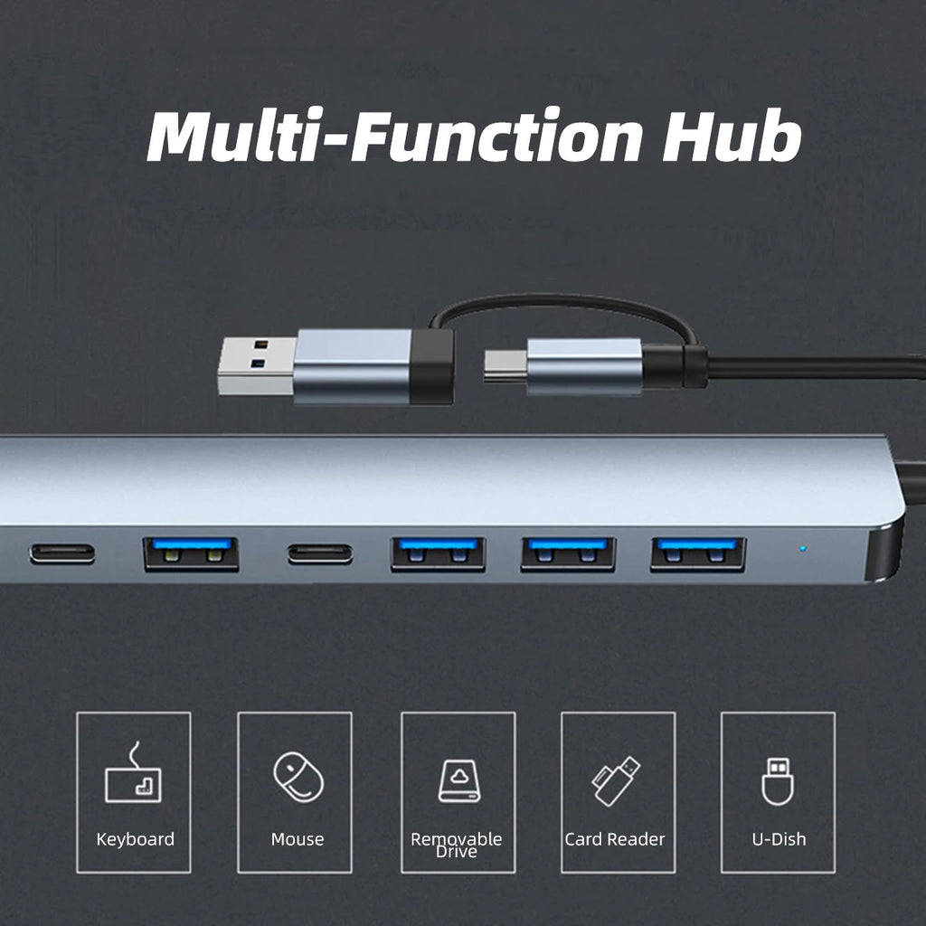 The Multi-Tasker: 8-in-2 Universal Docking Hub