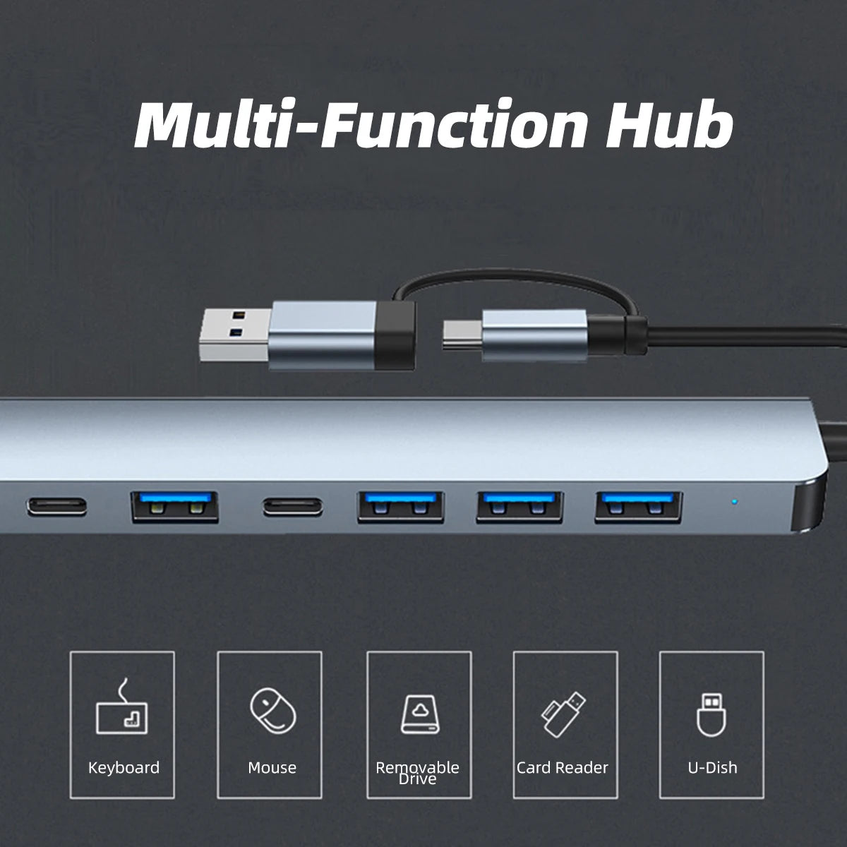 The Multi-Tasker: 8-in-2 Universal Docking Hub